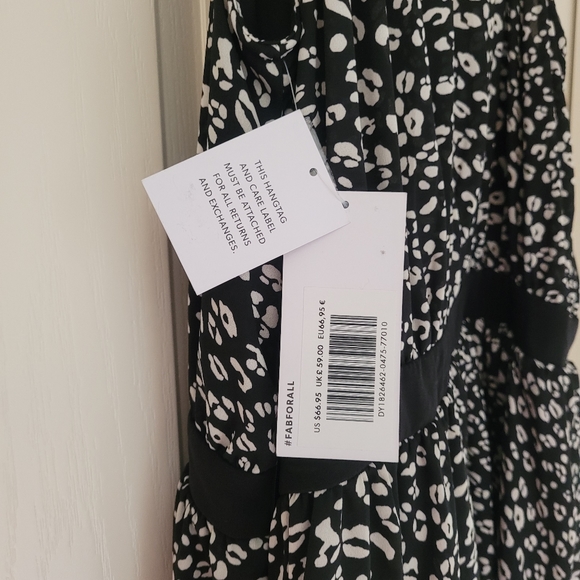 Just Fab Halter Chiffon dress in black leopard 1x (fits like XL), NWT - Picture 2 of 6